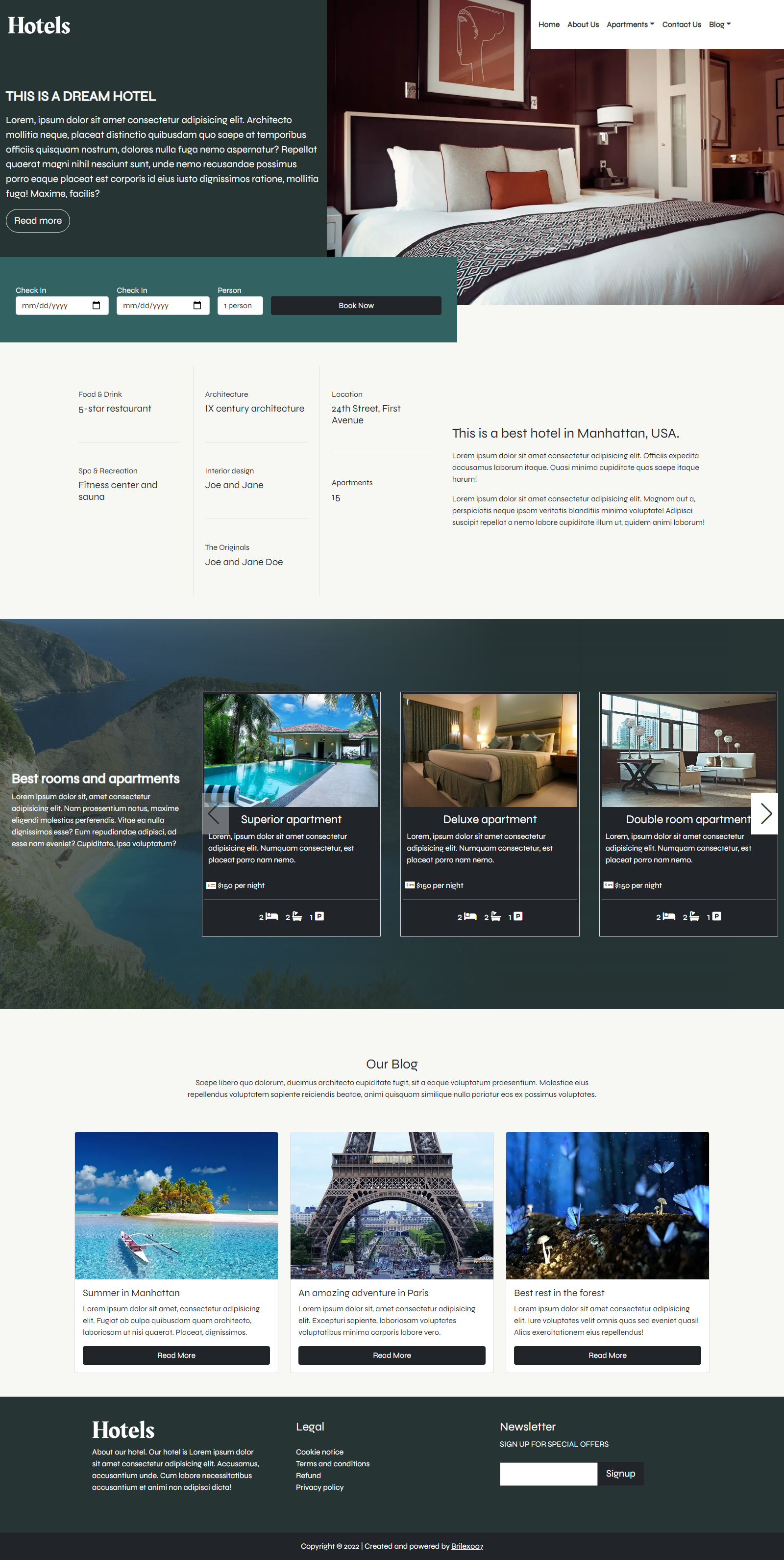 hotels - bootstrap 5 template